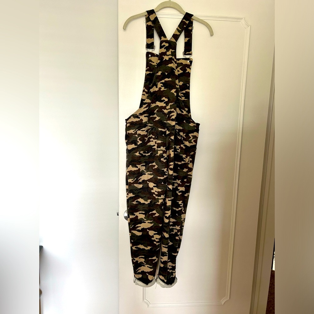 Camo Print French Terry Overalls